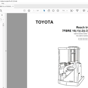 Toyota Forklift 7FBRE 16(-1)(-2)(-3)(C) Reach truck Parts Catalogue Manual 709569 - PDF DOWNLOAD