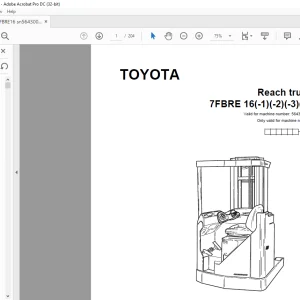 Toyota Forklift 7FBRE 16(-1)(-2)(-3)(C) Reach truck Parts Catalogue Manual SN 564300AT - PDF DOWNLOAD