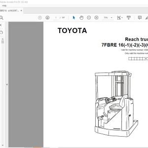 Toyota Forklift 7FBRE 16(-1)(-2)(-3)(C) Reach truck Parts Catalogue Manual SN 930971 - PDF DOWNLOAD