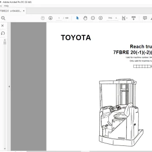 Toyota Forklift 7FBRE 20(-1)(-2)(C) Reach truck Parts Catalogue Manual 944801 - PDF DOWNLOAD
