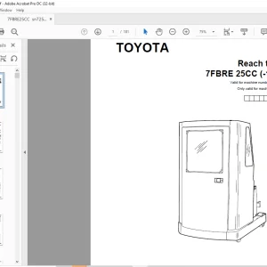 Toyota Forklift 7FBRE 25CC (-1)(-2) Reach truck Parts Catalogue Manual 725406 - PDF DOWNLOAD