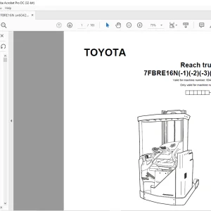 Toyota Forklift 7FBRE16N(-1)(-2)(-3)(C) Reach truck Parts Catalogue Manual 6042437 - PDF DOWNLOAD