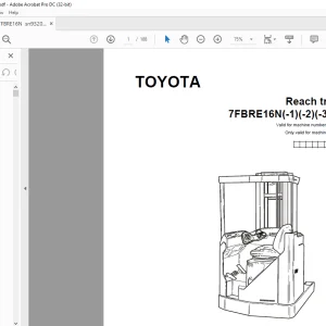 Toyota Forklift 7FBRE16N(-1)(-2)(-3)(C) Reach truck Parts Catalogue Manual 932030 - PDF DOWNLOAD