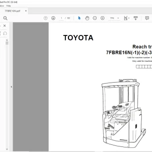 Toyota Forklift 7FBRE16N(-1)(-2)(-3)(C) Reach truck Parts Catalogue Manual SN 6042437 - PDF DOWNLOAD