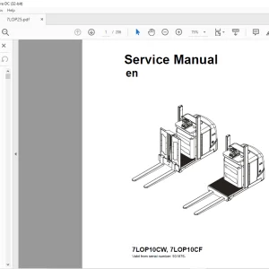Toyota Forklift 7LOP10CW 7LOP10CF Service Manual SN 931876 - PDF DOWNLOAD
