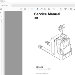 Toyota Forklift 7PLL24 Service Manual SN 723984 - PDF DOWNLOAD