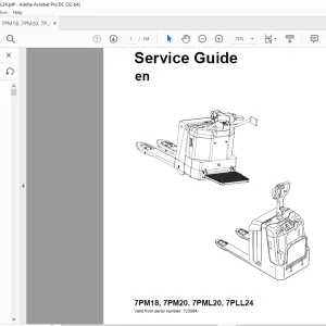 Toyota Forklift 7PM18 7PM20 7PML20 7PLL24 Service Guide Manual SN 723964 - PDF DOWNLOAD