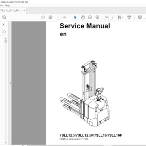 Toyota Forklift 7SLL12.5 7SLL12.5F 7SLL16 7SLL16F Service Manual SN 711956 - PDF DOWNLOAD