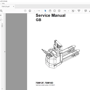 Toyota Forklift 7SM12F 7SM16D Service Manual SN 551390AT - PDF DOWNLOAD