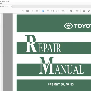 Toyota Forklift 8FBMHT60 8FBMHT70 8FBMHT85 Repair Manual - PDF DOWNLOAD