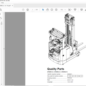 Toyota Forklift 8FBRE12 8FBRE14 8FBRE16 Parts Manual - PDF DOWNLOAD