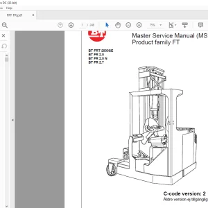 Toyota Forklift BT FRT 2000SE BT FR 2.0 BT FR 2.0 N BT FR 2.7 Master Service Manual - PDF DOWNLOAD (Swedish)