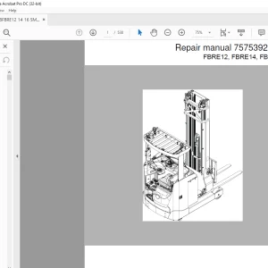 Toyota Forklift FBRE12 FBRE14 FBRE16 Repair Manual 7575392-040 - PDF DOWNLOAD