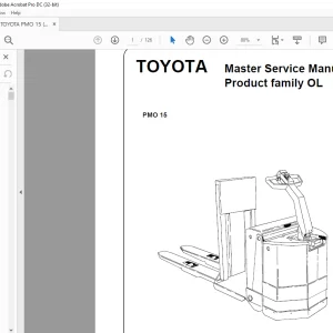Toyota Forklift PMO 15 Master Service Manual 168570-040 - PDF DOWNLOAD