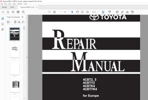 Toyota Towing Tractor 4CBT2 4CBT3 4CBTY2 4CBTK4 4CBTYK4 for Europe Repair Manual - PDF DOWNLOAD