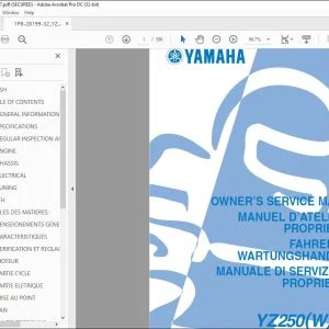 Yamaha YZ250(W) W1 Owner's Service Manual - PDF DOWNLOAD
