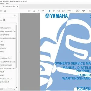 Yamaha YZ450F(X) Owner's Service Manual - PDF DOWNLOAD