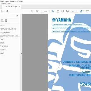 Yamaha YZ450F(Z) Owner's Service Manual - PDF DOWNLOAD