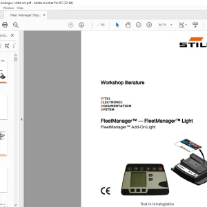  STILL STED Forklift FleetManager™ - FleetManager™ Light FleetManager Add-On Light Workshop Manual - PDF DOWNLOAD