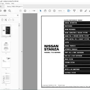 1989 NISSAN STANZA T12 Series Service Manual PDF DOWNLOAD