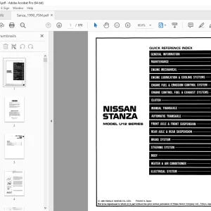 1990 NISSAN STANZA U12 Series Service Manual PDF DOWNLOAD