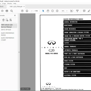 1991 INFINITI G20 P10 Series Service Manual PDF DOWNLOAD