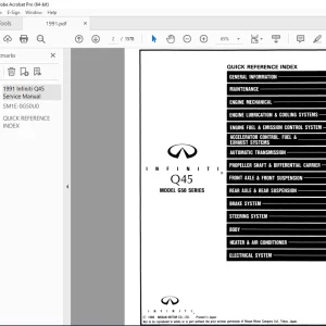 1991 INFINITI Q45 G50 Series Service Manual PDF DOWNLOAD