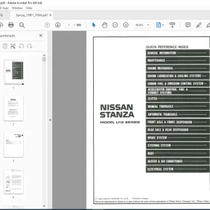 1991 NISSAN STANZA U12 Series Service Manual PDF DOWNLOAD