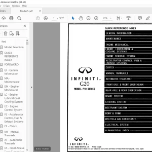 1996 INFINITI G20 P10 Series Service Manual PDF DOWNLOAD