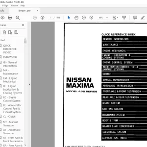 1997 NISSAN MAXIMA A32 Series Service Manual PDF DOWNLOAD