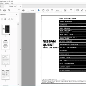 1997 NISSAN QUEST V40 Series Service Manual PDF DOWNLOAD