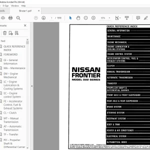 1998 NISSAN FRONTIER D22 Series Service Manual PDF DOWNLOAD