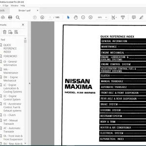 1998 NISSAN MAXIMA A32 Series Service Manual PDF DOWNLOAD