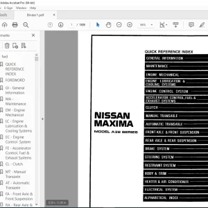 1999 NISSAN MAXIMA A32 Series Service Manual PDF DOWNLOAD