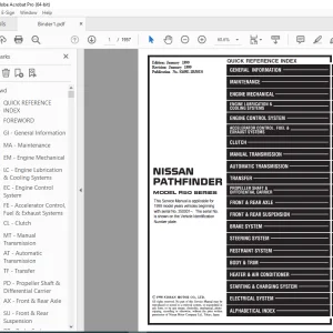 1999 NISSAN PATHFINDER R50 Series Service Manual PDF DOWNLOAD