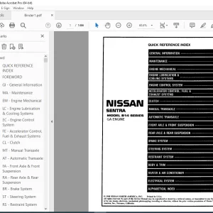 1999 NISSAN SENTRA B14 Series (GA Engine) Service Manual PDF DOWNLOAD