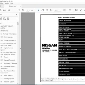 1999 NISSAN SENTRA B14 Series (SR Engine) Service Manual PDF DOWNLOAD