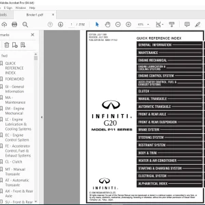 2000 INFINITI G20 P11 Series Service Manual PDF DOWNLOAD