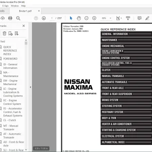 2000 NISSAN MAXIMA A33 Series Service Manual PDF DOWNLOAD