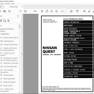 2000 NISSAN QUEST V41 Series Service Manual PDF DOWNLOAD