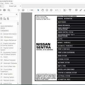 2000 NISSAN SENTRA B15 Series Service Manual PDF DOWNLOAD
