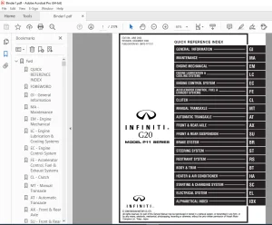 2001 INFINITI G20 P11 Series Service Manual PDF DOWNLOAD