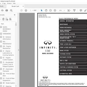 2001 INFINITI I30 A33 Series Service Manual PDF DOWNLOAD