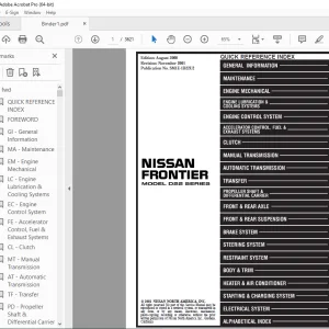 2001 NISSAN FRONTIER D22 Series Service Manual PDF DOWNLOAD