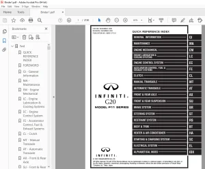 2002 INFINITI G20 P11 Series Service Manual PDF DOWNLOAD