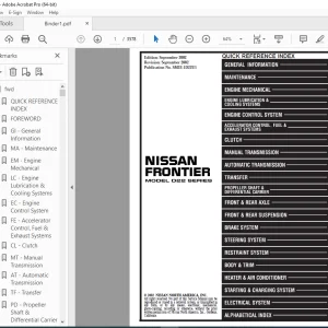 2002 NISSAN FRONTIER D22 Series Service Manual PDF DOWNLOAD