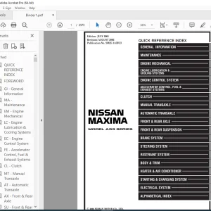 2002 NISSAN MAXIMA A33 Series Service Manual PDF DOWNLOAD