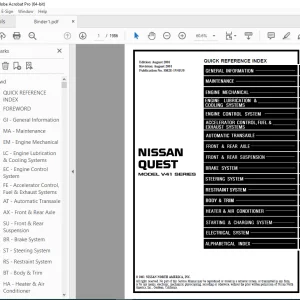 2002 NISSAN QUEST V41 Series Service Manual PDF DOWNLOAD