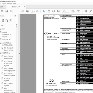 2003 INFINITI G35 Coupe V35 Series Service Manual PDF DOWNLOAD