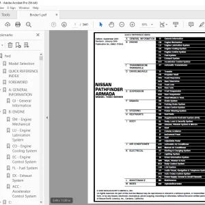 2004 NISSAN PATHFINDER ARMADA TA60 Series Service Manual PDF DOWNLOAD